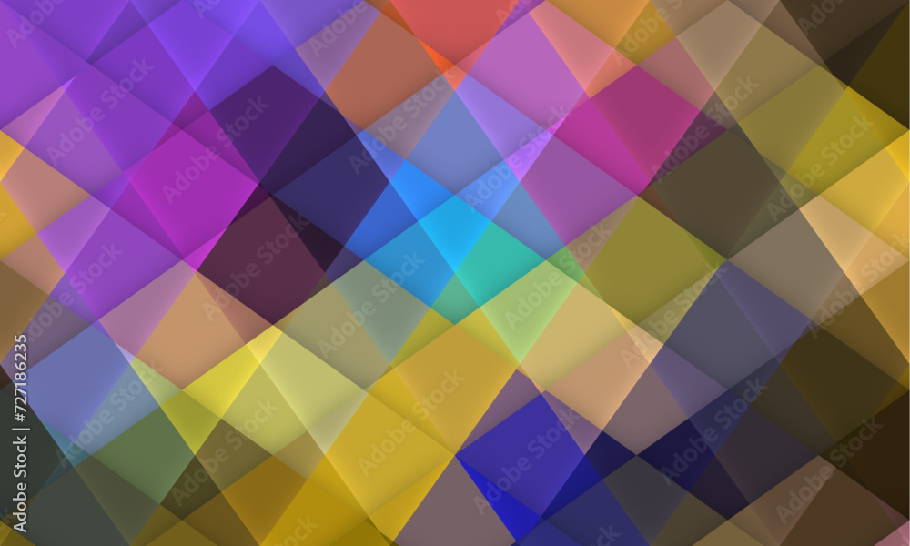 Poster Abstract Delaunay Voronoi trianglify color diagram background vector illustration. Abstract vector geometric background