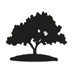 tree silhouettes. black shapes, white background