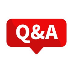 Question And Answer Text In Red Rectangle Shape For Knowledge Information Announcement Business Marketing Social Media
