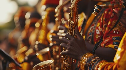 Close Up of Person Playing Trumpet, Carnival