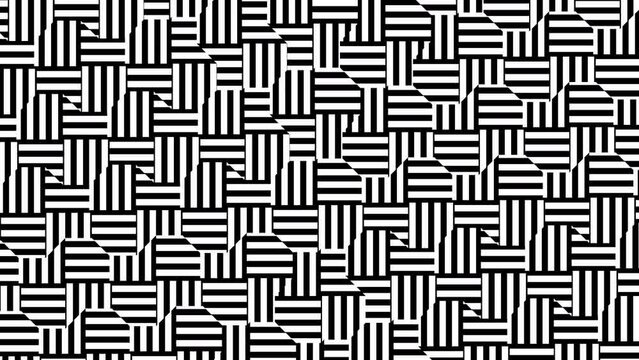 Abstract background with black and white stripes.Seamless loop video.