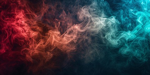 Vibrant smoke in various hues on a dark backdrop. - obrazy, fototapety, plakaty