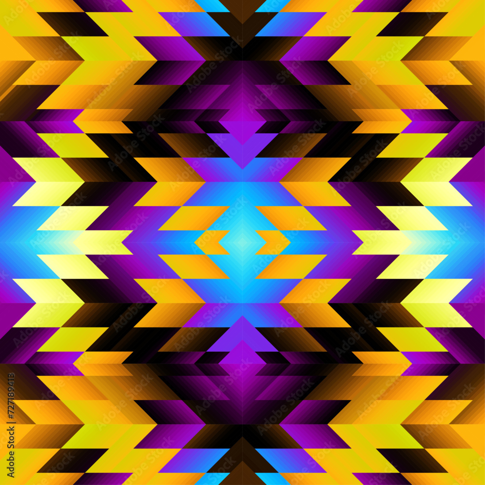 Poster Geometric abstract triangles pattern. Seamless vector image.