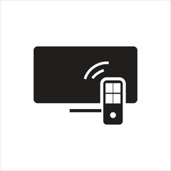 Obraz premium tv vector icon line template