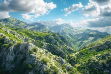 Fototapeta na wymiar Enchanting Green Mountains of Amalfi Coast