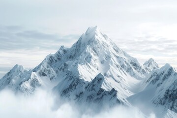 Fototapeta na wymiar 3 mountain peak snow in winter Alp landscape