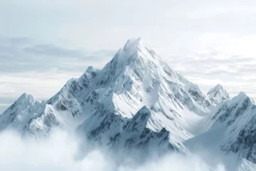 Fotobehang Himalaya 3 mountain peak snow in winter Alp landscape