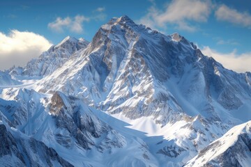 3 mountain peak snow in winter Alp landscape © darshika