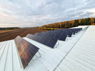 Solar panels on the roof