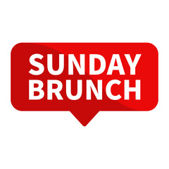 Sunday Brunch Text In Red Rectangle Shape For Time Information Announcement Business Marketing Social Media Promotion
