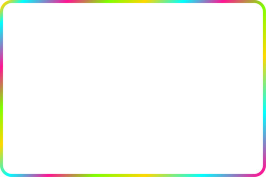 Colorful neon color vector rectangular frame border for photo, text