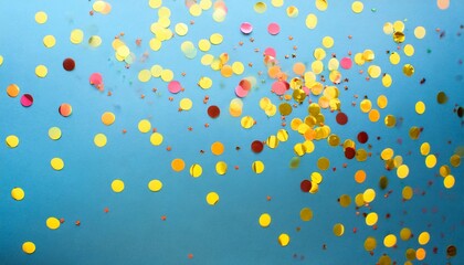 confetti scattered on the light blue background bright dots on the background