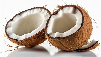 fresh coconut on white