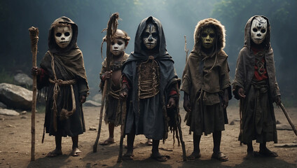 scary tribe of children