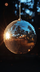 Obraz premium shiny disco ball outdoors,ai