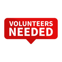 Volunteers Needed Text In Red Rectangle Shape For Promotion Business Marketing Social Media Information Announcement
