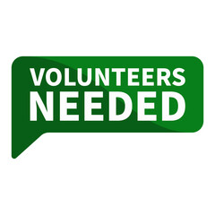 Volunteers Needed Text In Green Rectangle Shape For Promotion Business Marketing Social Media Information Announcement
