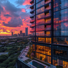 Fototapeta premium Swanky Downtown High-Rise at Sunset