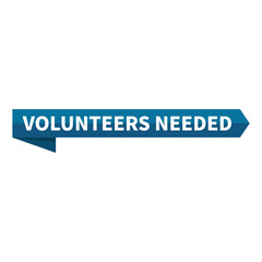 Volunteers Needed Text In Blue Ribbon Rectangle Shape For Promotion Business Marketing Social Media Information Announcement
