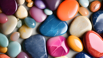 Fototapeta na wymiar Colorful stone wallpapers, Stone themed screen wallpapers, natural stone colorful wallpapers, Colorful gemstones, multi colored river rounded stones texture, Colorful Polished stone background texture