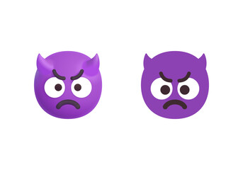 Fototapeta premium Angry Face with Horns