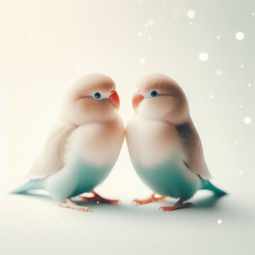 two colorful parrot love valentine photo