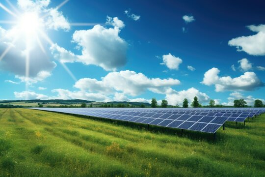 solar panels in the fields