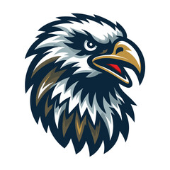 Wild animal bird of prey head face, raptor bird vector design illustration, hawk eagle falcon logo flat design template isolated on white background
