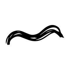 Scribble brush stroke element, abstract charcoal curly line illustration for background design 