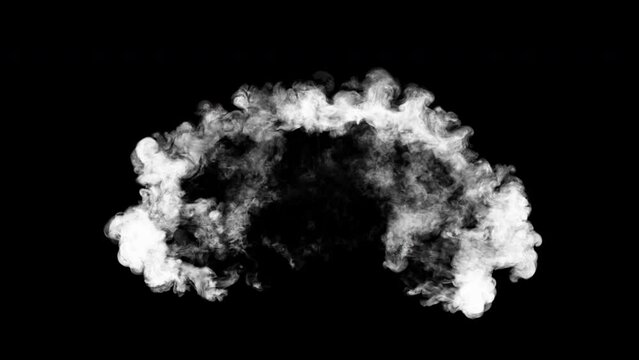 Big ground impact shockwave in semi circular shape - with alpha mask pass - 4K Pro Res 60fps