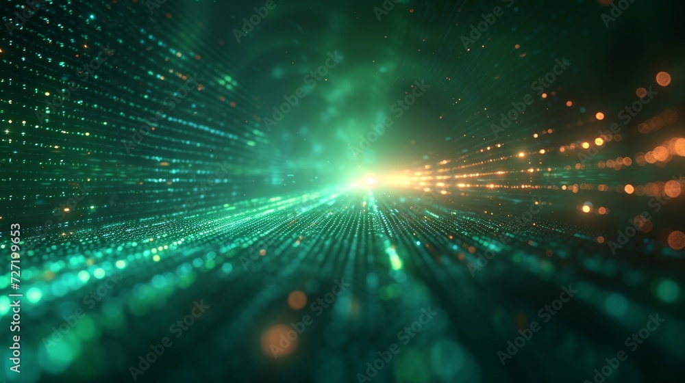Poster technology banner green blue background concept with technology light effect, abstract tech, interne