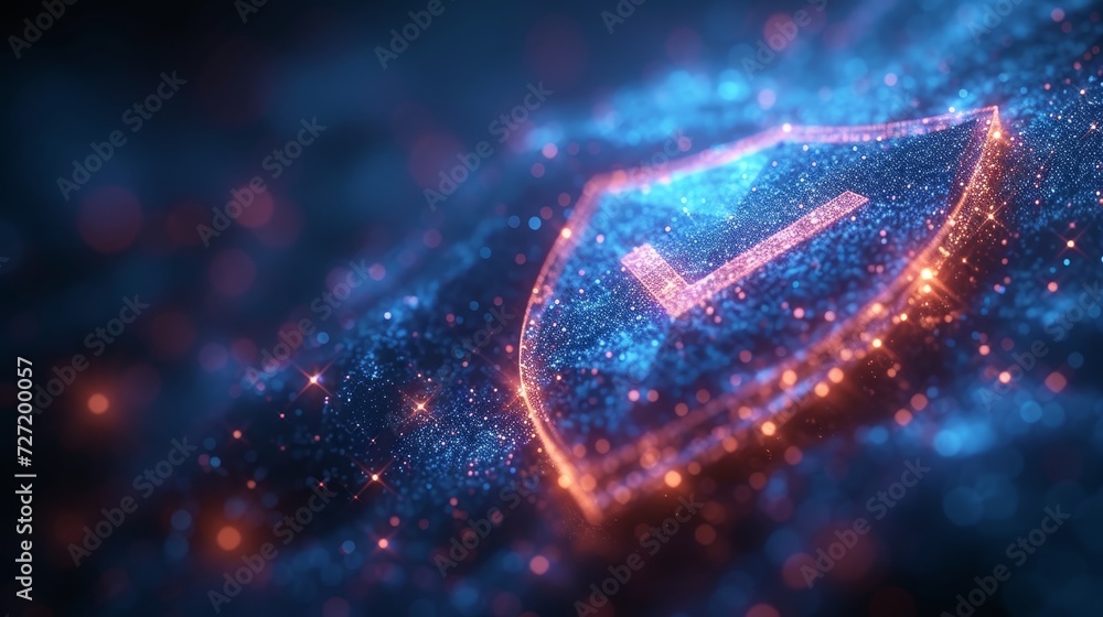 Poster polygonal wireframe mesh art representing constellation on dark blue night sky with dots and stars. 