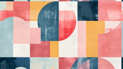 pastels digital paper with abstract geometric shapes,seamless