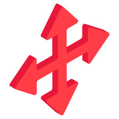 A modern style icon of cross arrows
