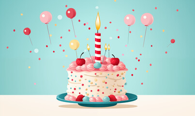 Birthday cake vector background design.