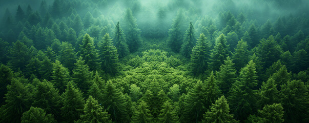 Amazing mystical rising fog forest trees landscape in black forest  - obrazy, fototapety, plakaty