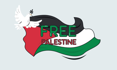 Hand-drawn free Palestine's lives matter. Concept of Freedom and Peace Illustration.