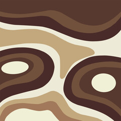 Abstract horizontal background with colorful waves. Trendy vector illustration in style retro 60s, 70s. Pastel colors