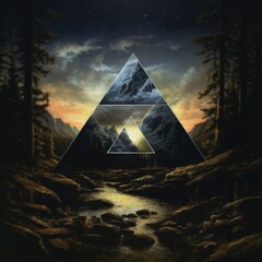 pyramid in the night forest