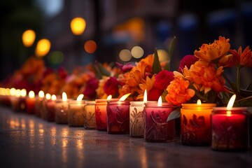 City Lights & Candle Flames: Halloween Night Still Life