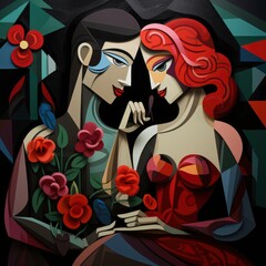Stained glass couple art