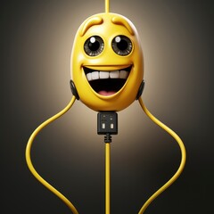 3d smiley face concept logo