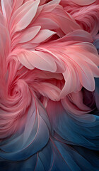 Background with  pink feathers. Minimal art.
