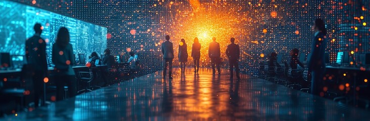 Group of People Standing in the Rain - obrazy, fototapety, plakaty
