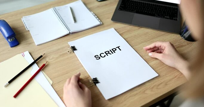 Acting script and screenplay for workplace theater. Development of plots for films and series concept