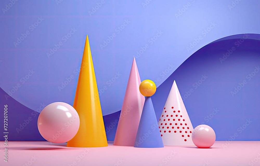 Poster a captivating arrangement of abstract objects, inviting interpretation and contemplation.