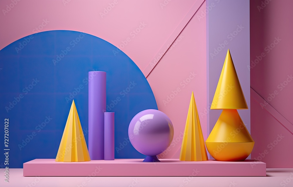 Poster a captivating arrangement of abstract objects, inviting interpretation and contemplation.
