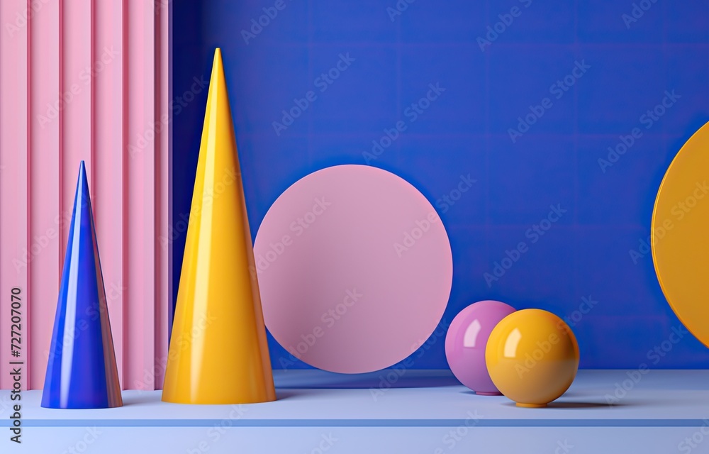 Poster a captivating arrangement of abstract objects, inviting interpretation and contemplation.