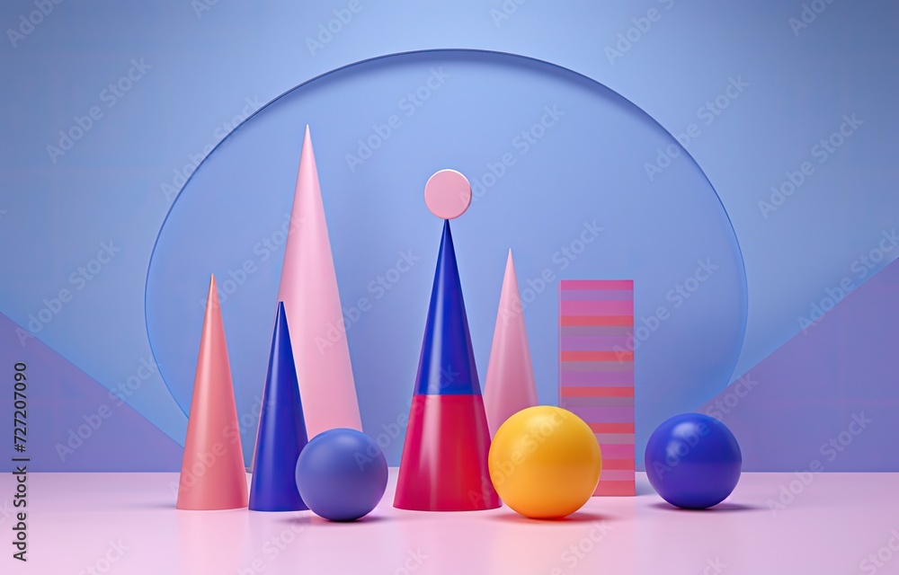 Poster a captivating arrangement of abstract objects, inviting interpretation and contemplation.