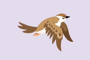 Flying bird concept. Colored flat vector illustration isolated.